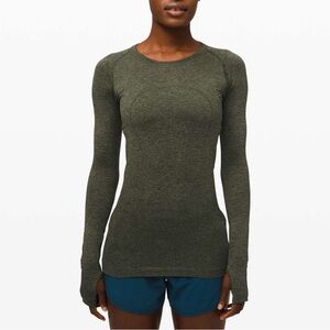 Lululemon athletica swiftly Forest Green Long Sleeve Top S,M